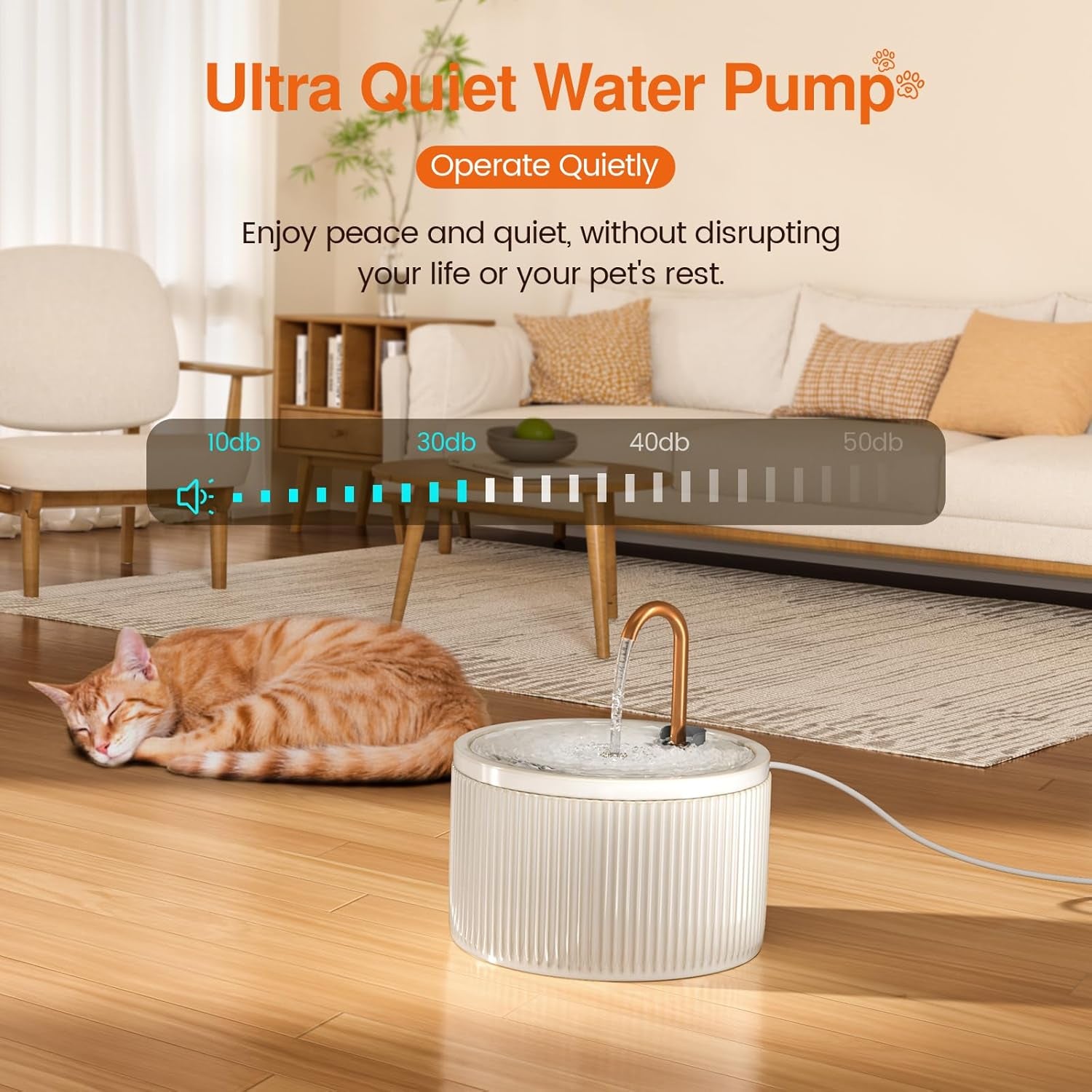 Cearmic Cat Water Fountain with 12 Packs Cat Water Fountain Filters